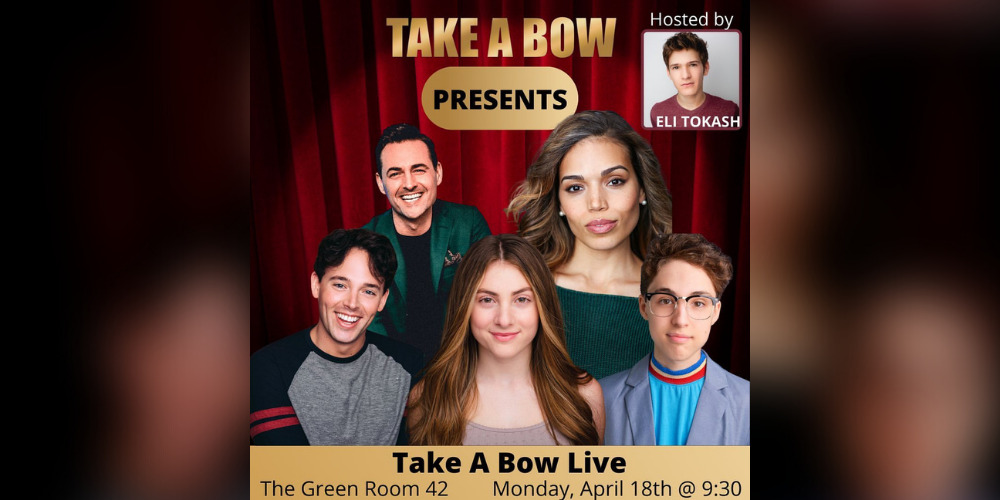 “Take A Bow Live” Hosted by Eli Tokash Tonight, “The First Lady” Premieres on Showtime, and more!